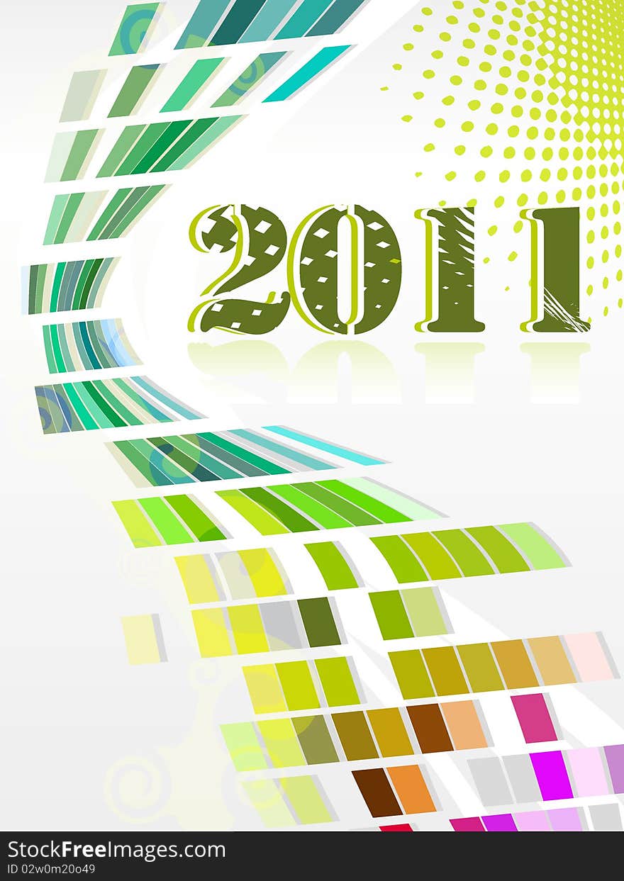 New Year 2011. Greeting Card.