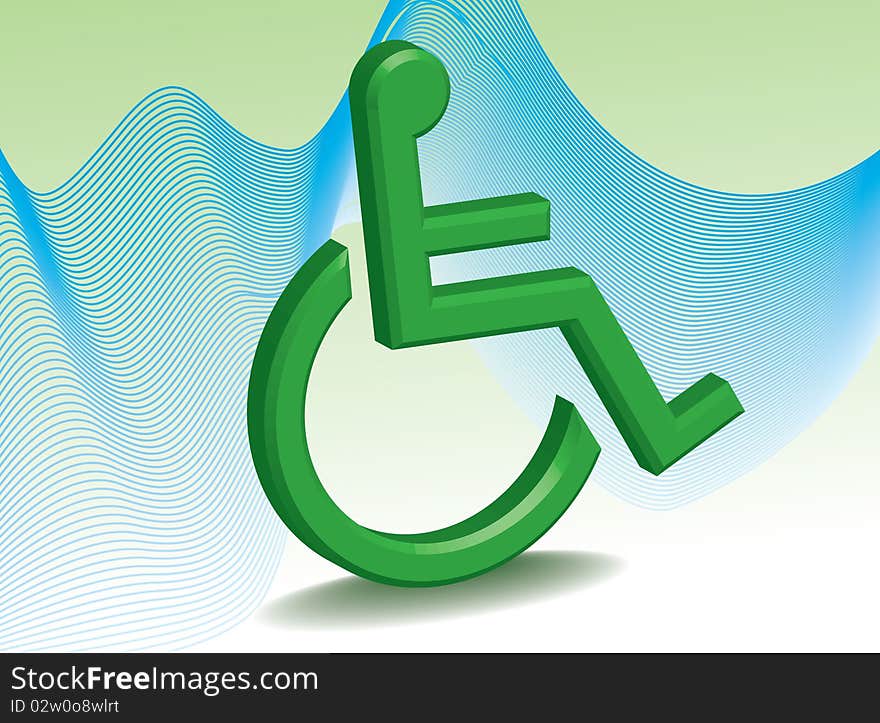 Abstract invalid symbol in green - illustration