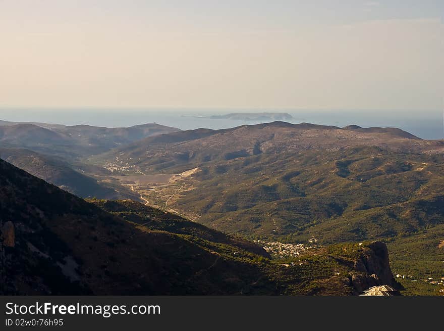 Panoramic landscape over  Mountains in Crete, Greece. Panoramic landscape over  Mountains in Crete, Greece