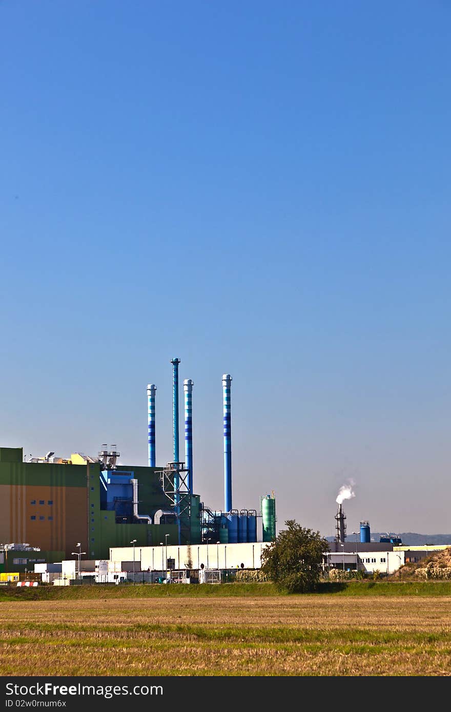 Buildings of an Industry Park in beautiful landscape near Frankfurt