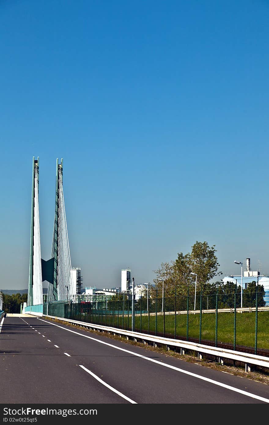 Bridge of an Industry Park in beautiful landscape