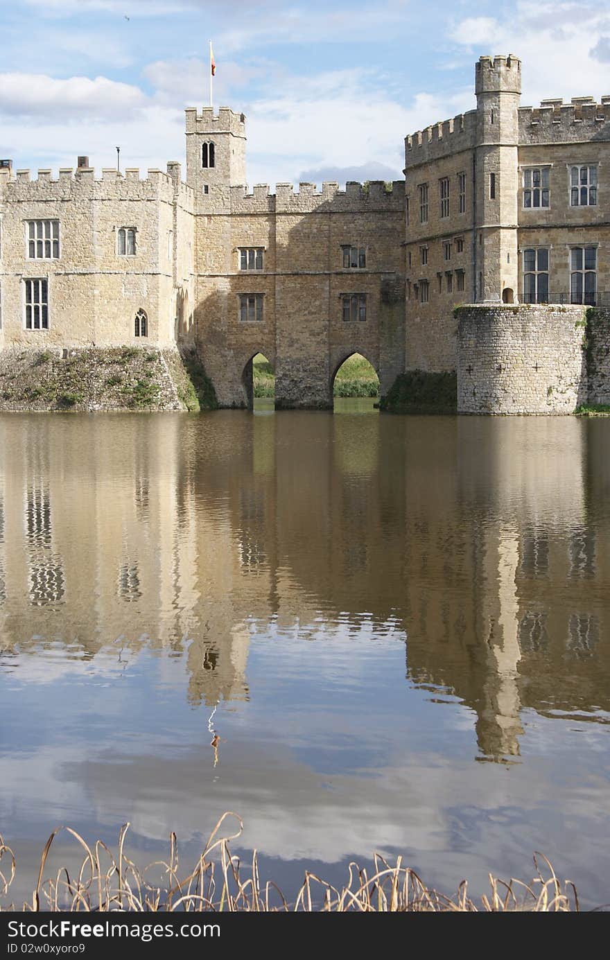 Leeds Castle set against a blue sky