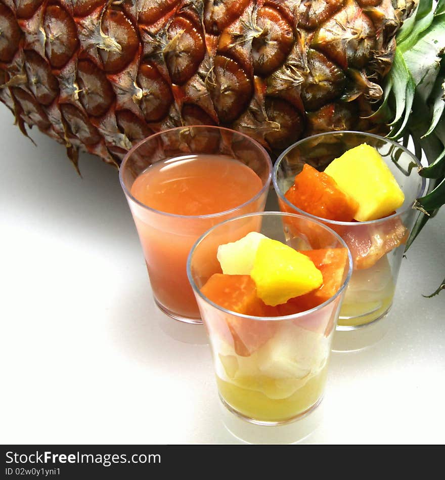 Exotic fruits prepared for a meal