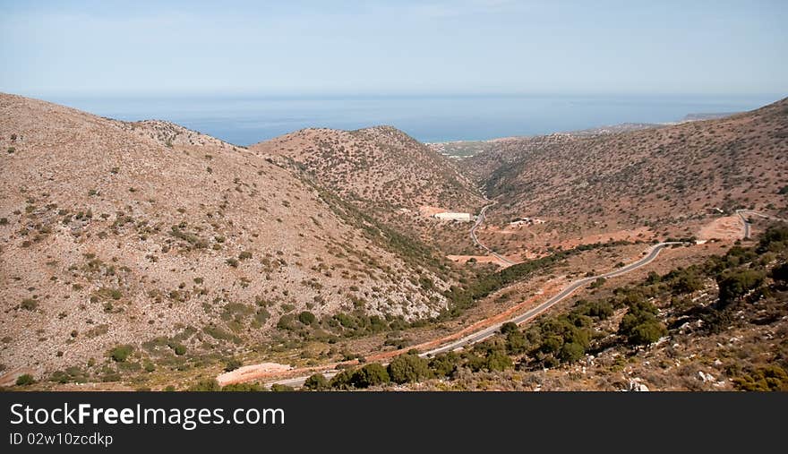 Panoramic landscape over  Mountains in Crete, Greece. Panoramic landscape over  Mountains in Crete, Greece