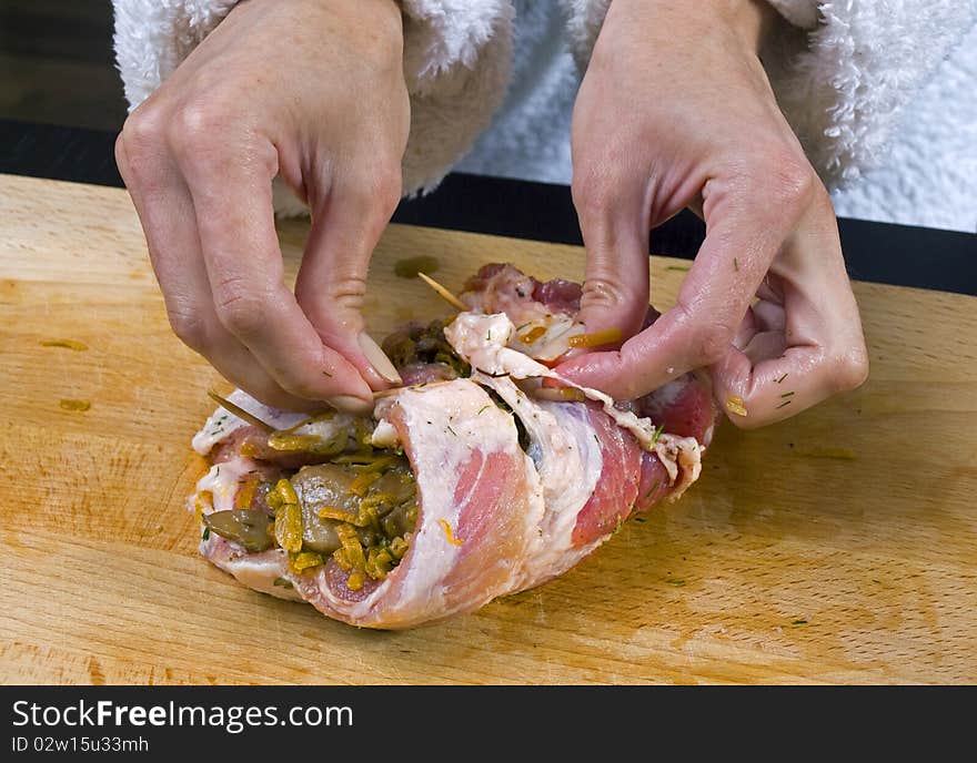 Preparation of a meat dish