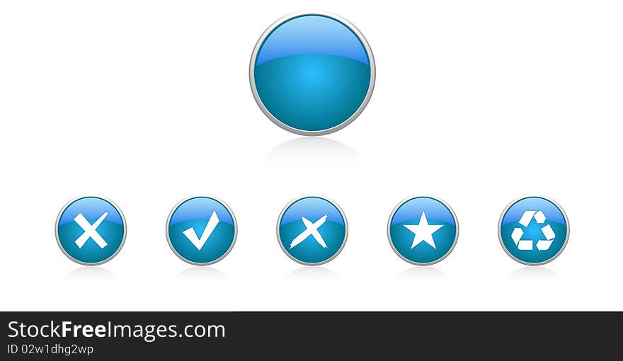 Set blue buttons