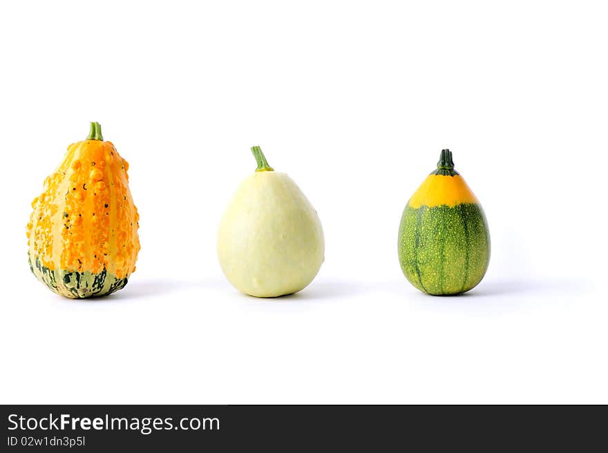 Three coloured gourds