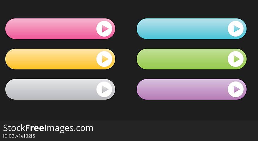 Six Gradient bars on a black background