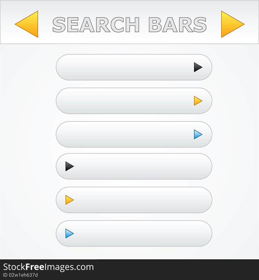 Six Search Vector Bars. Vector shapes. Six Search Vector Bars. Vector shapes