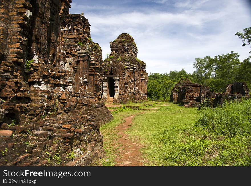 My son ruins of the champa towers and temples in Vietnam