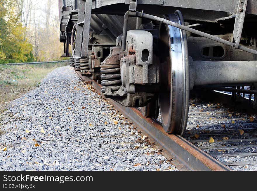 Cargo transportation by rail on rails. Cargo transportation by rail on rails