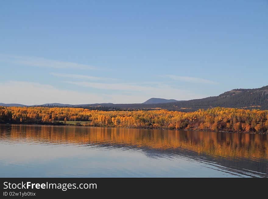 Autumn reflections in northern lake. Autumn reflections in northern lake