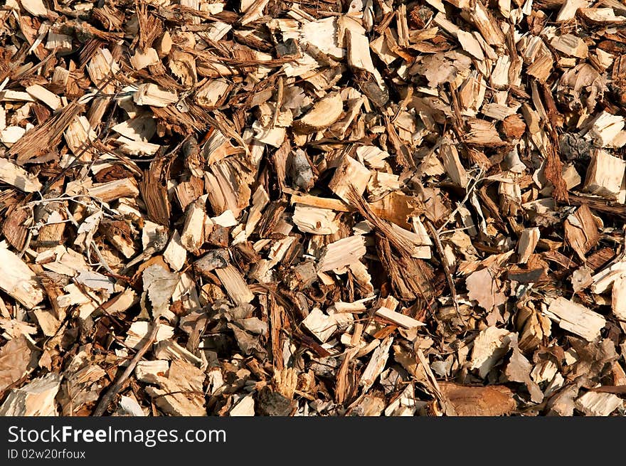 A lot of wood chips at the sawmill (texture)