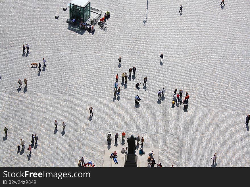 People on a square