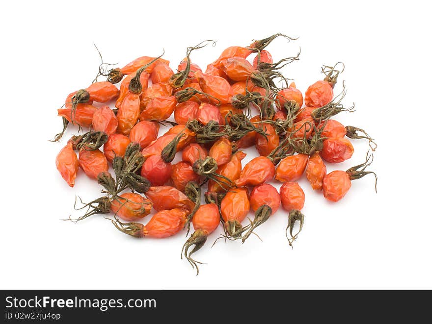 Pharmaceutical Dried tea rose on a white background. Pharmaceutical Dried tea rose on a white background.