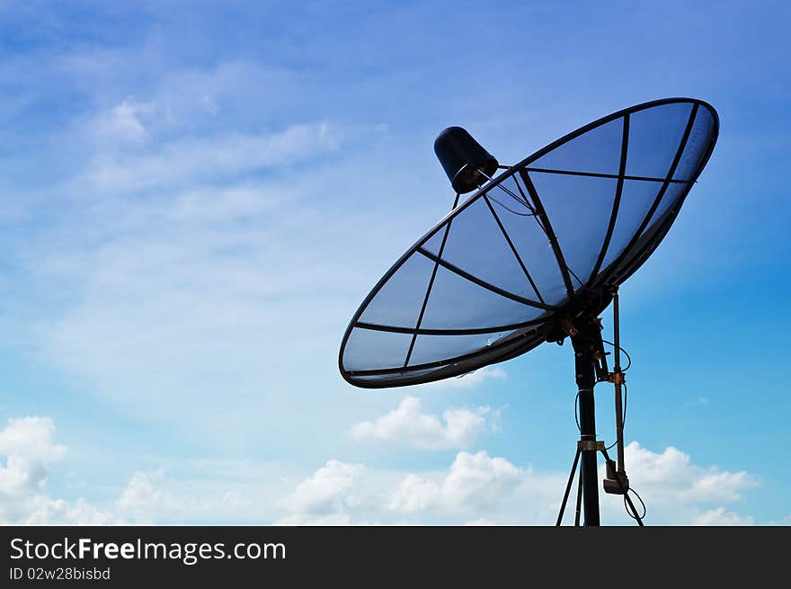 Satellite Dish With Blue Sky