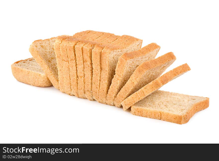 Fresh white bread isolated on white background