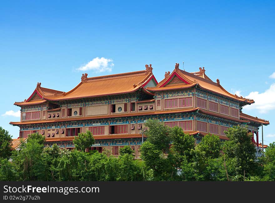 Chinese Temple With Blue Sky. Chinese Temple With Blue Sky