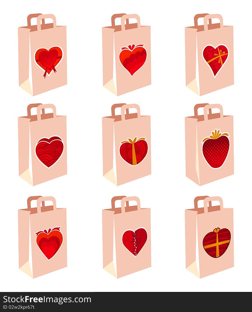 Love decoration shopping bag