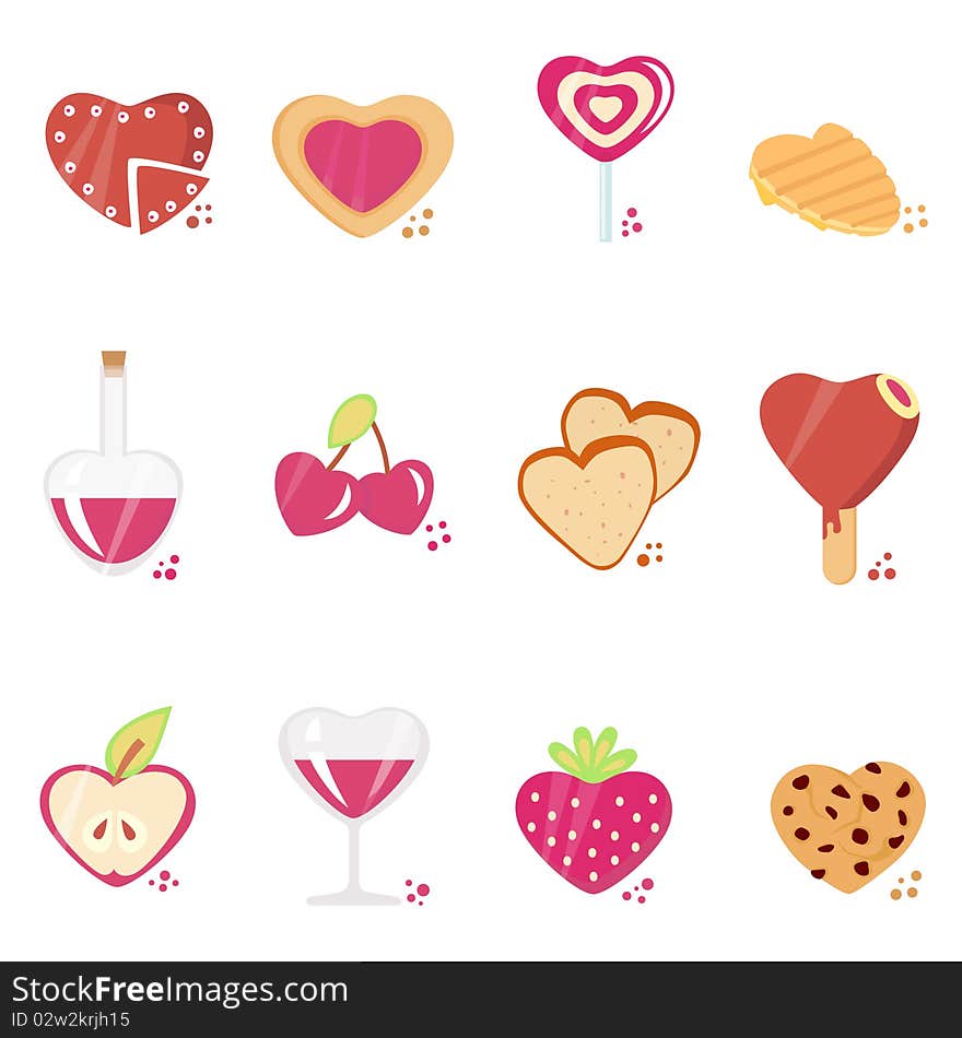 Love concept icon set