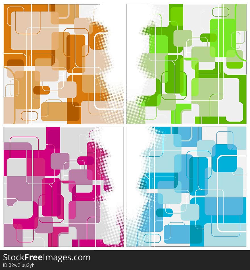 Abstract background (four different colors) vector