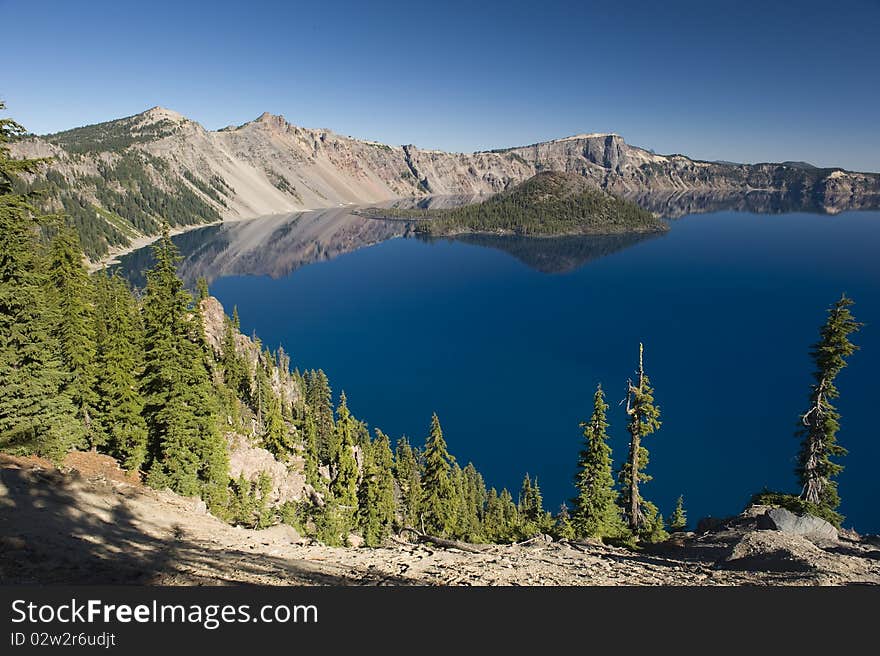 Wizard Island at Crater Lake Volcano in Oregon