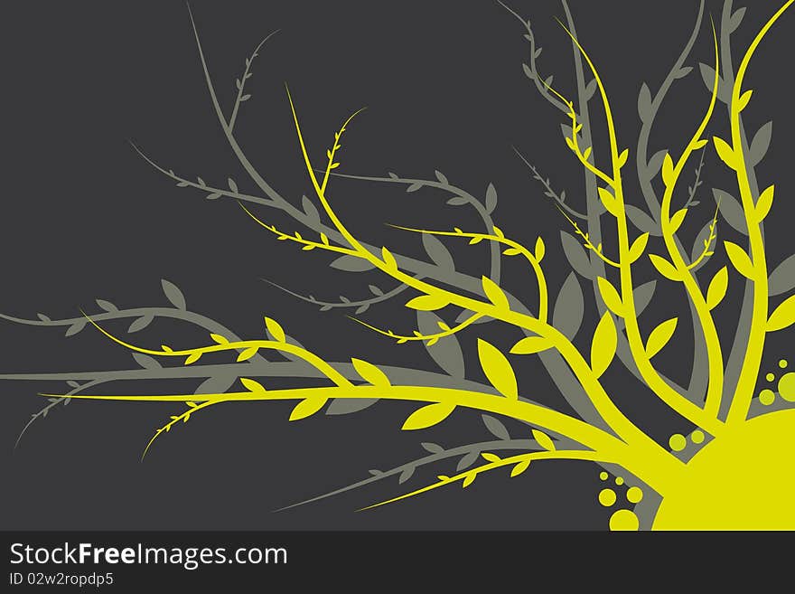 Floral Background Yellow -Gray