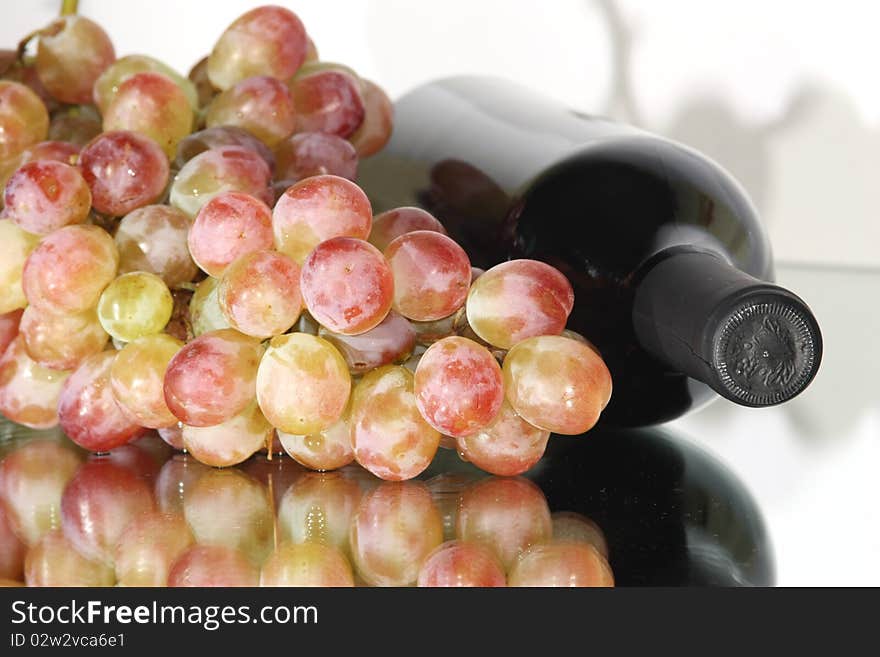 Fresh purple grape fruit on white background