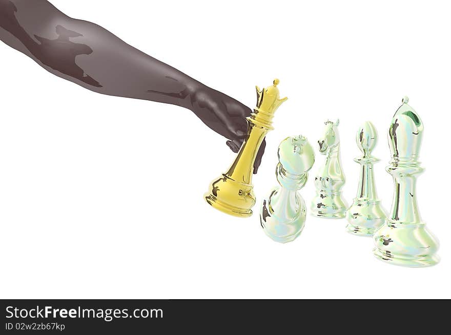 3d chess concept render business metaphor isolated