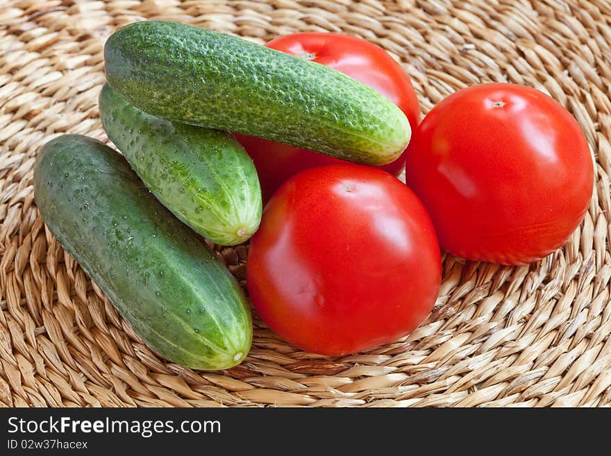 Still-life of Tomatoes and Cucumbers