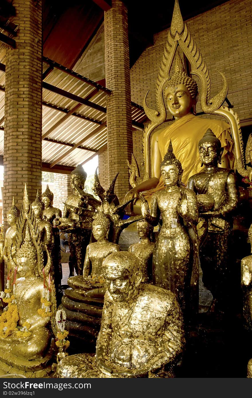 Group of Buddha at church in Wat Yai Chai Mon Kol , Ayuttha , Thailand. Group of Buddha at church in Wat Yai Chai Mon Kol , Ayuttha , Thailand.