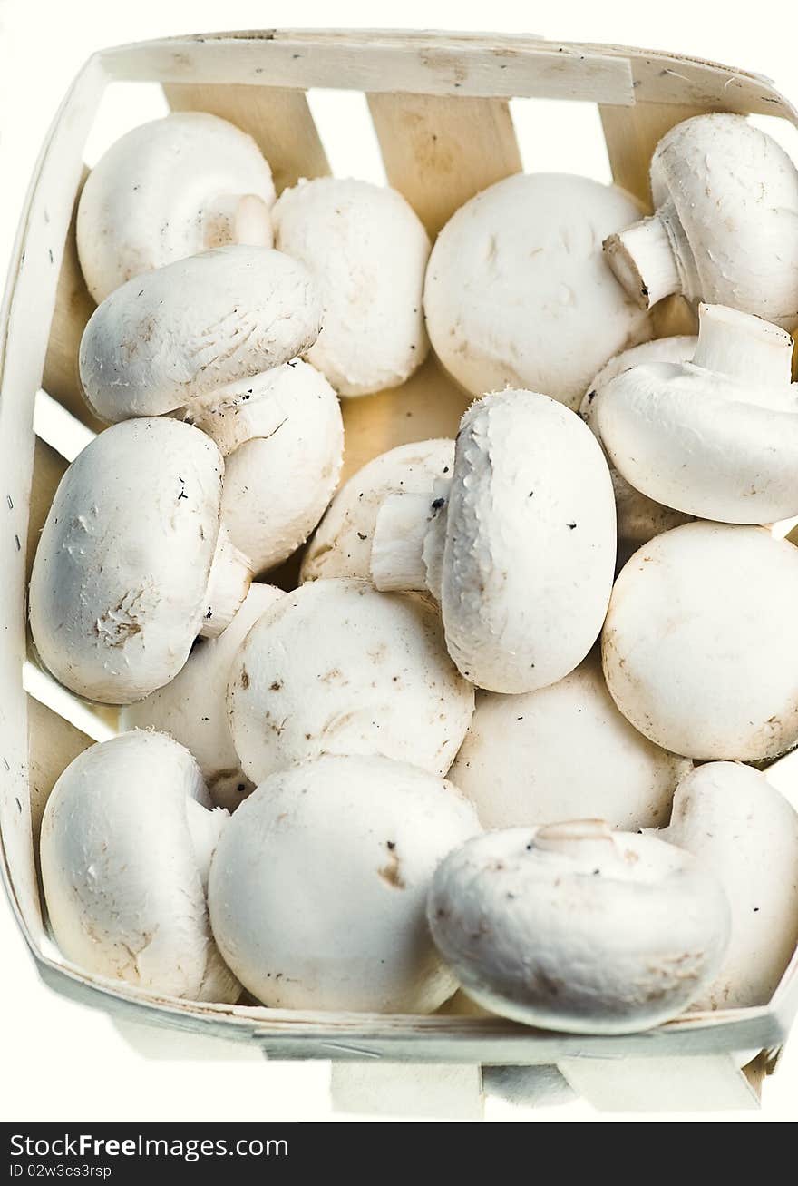 Basket of fresh mushrooms