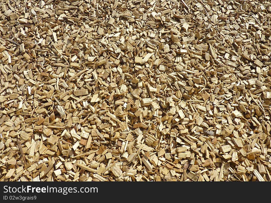 Closeup of wood chippings for backgrounds and fills