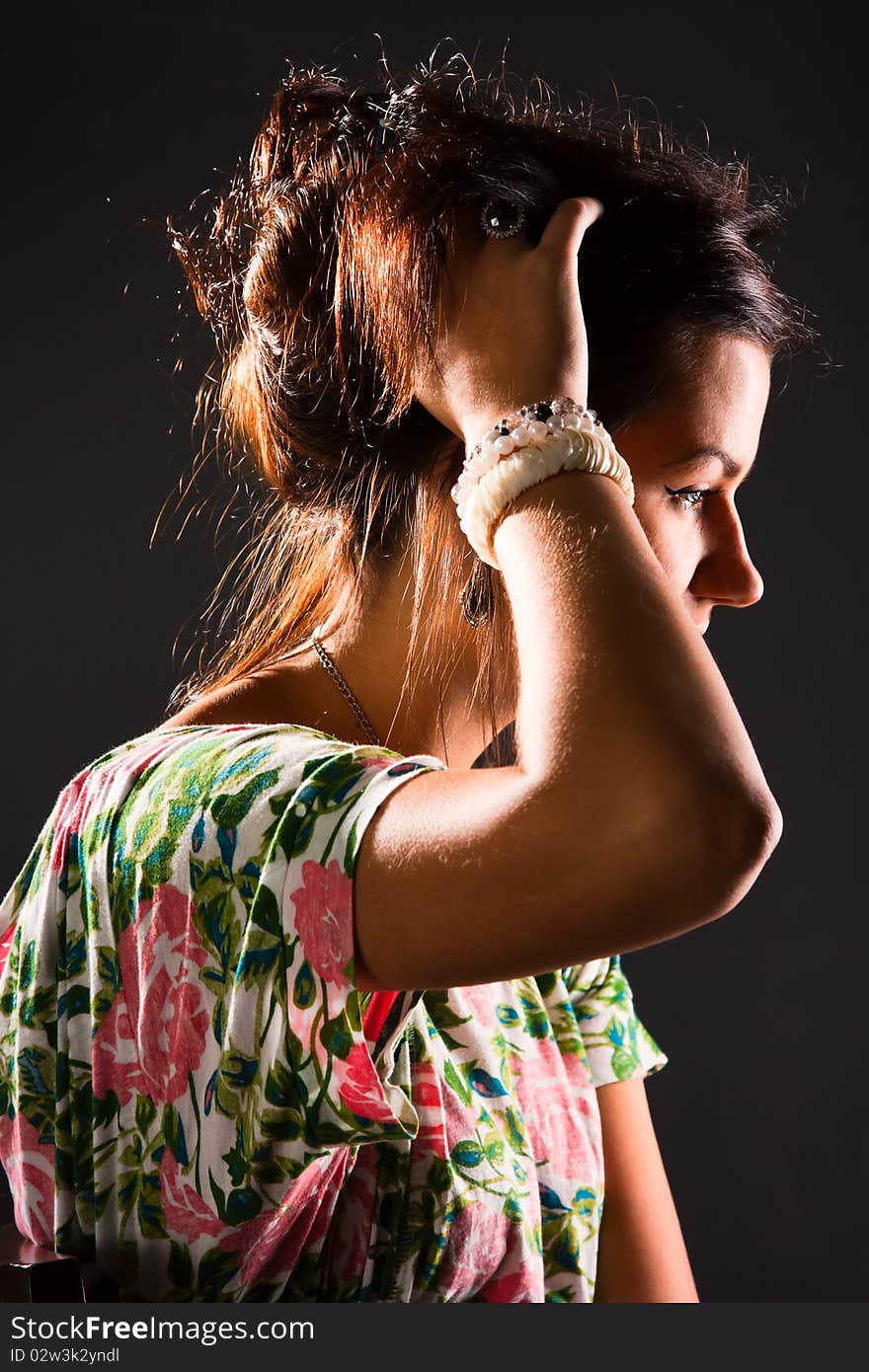 Profile of young woman. Something to remember. Profile of young woman. Something to remember