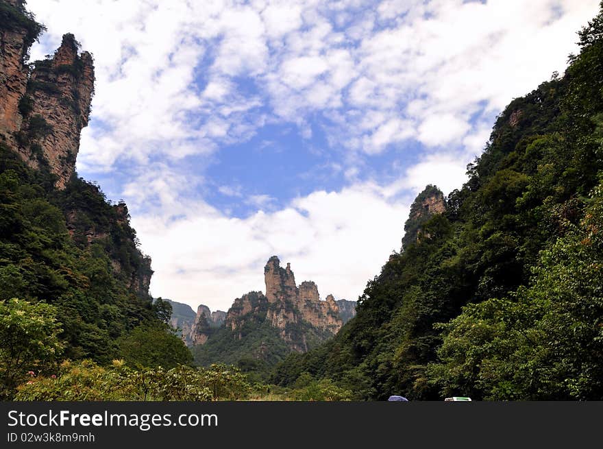 Mountains And Canyon Under Sky And Cloud