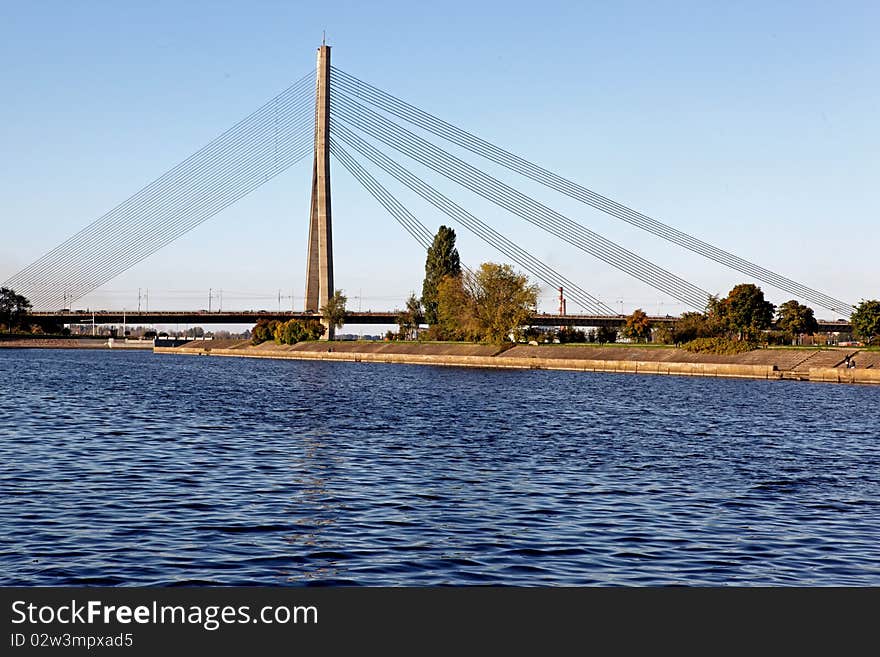 A bridge in riga,daugava river