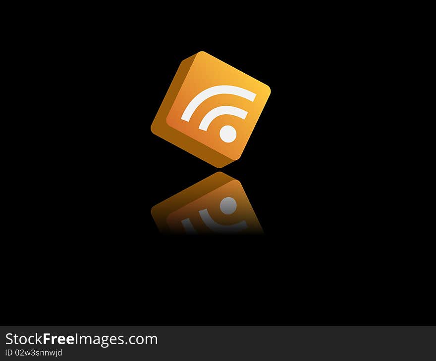 3D RSS Icon With reflection