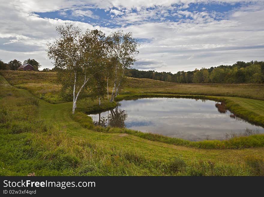 The rural landscape of Maine in early autumn. The rural landscape of Maine in early autumn