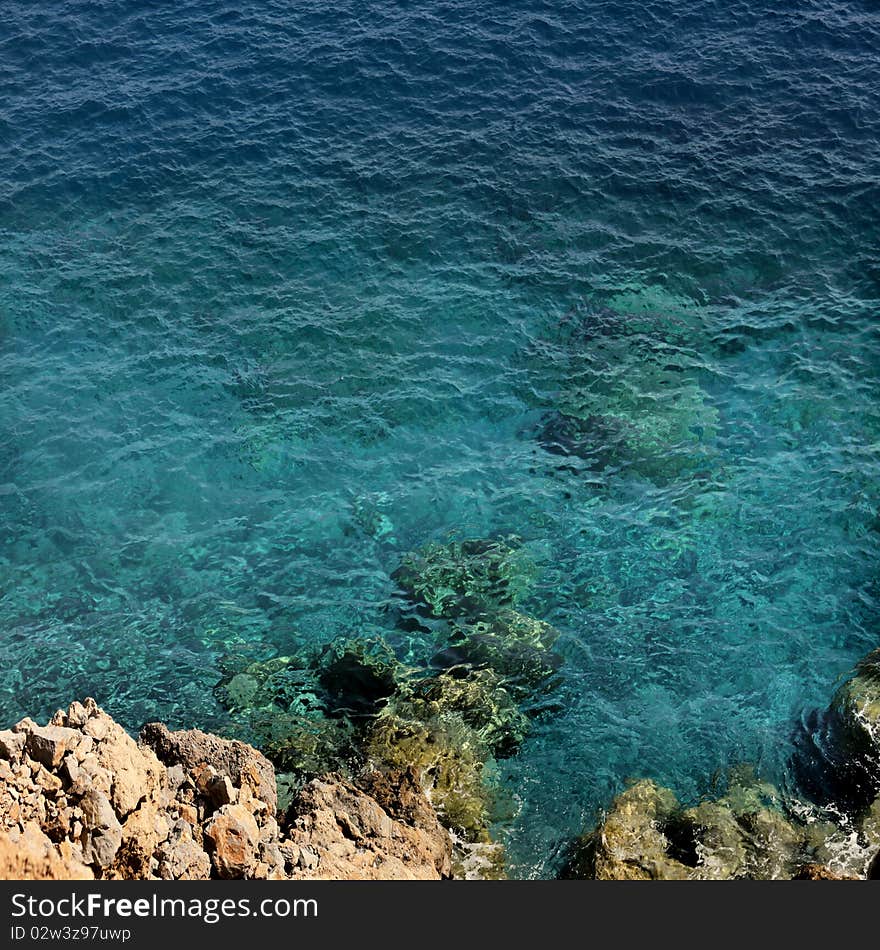 View of the ocean from a cliff