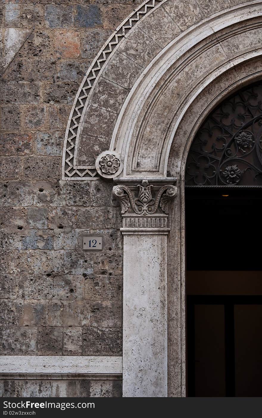 Sienna - architectural  detail , beautiful arch. Sienna - architectural  detail , beautiful arch.