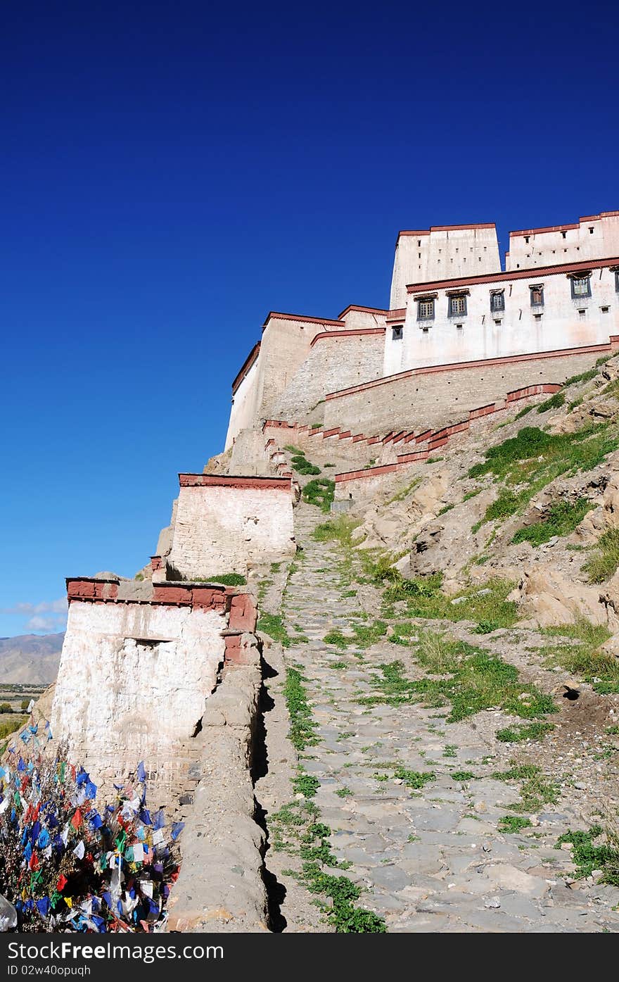 An ancient castle in Gyangze,Tibet. An ancient castle in Gyangze,Tibet