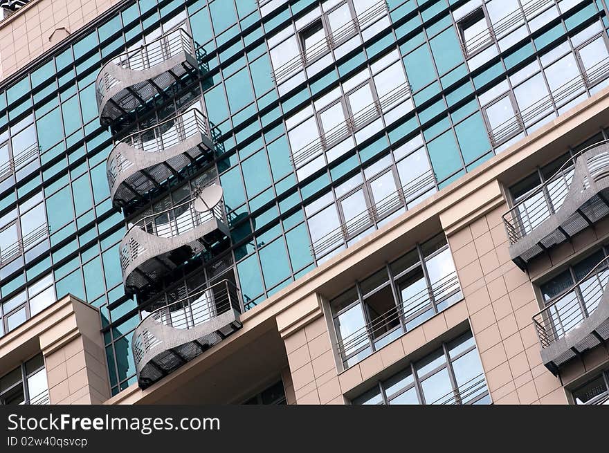 Fragment of the facade of a modern house / 10