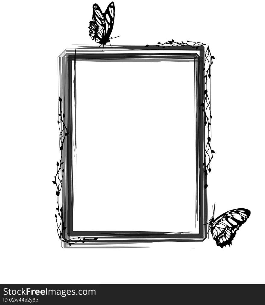 Grunge Floral Frame