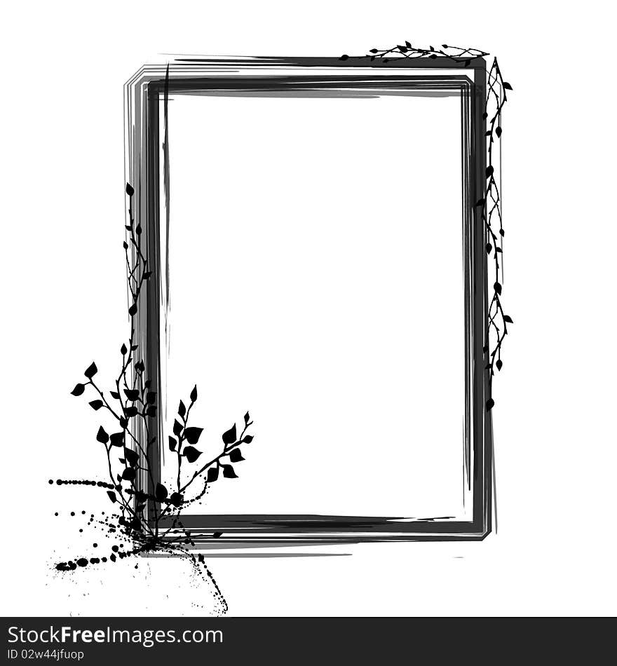 Grunge Floral Frame