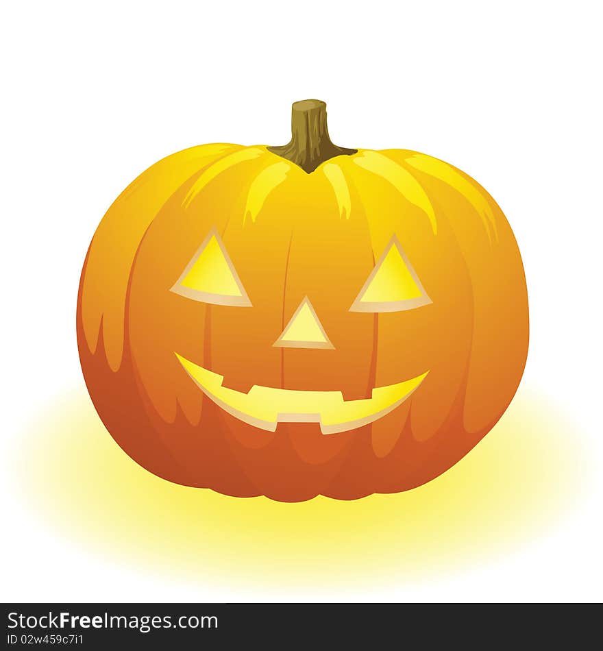 Vector halloween pumpkin vegetable fruit isolated on white background