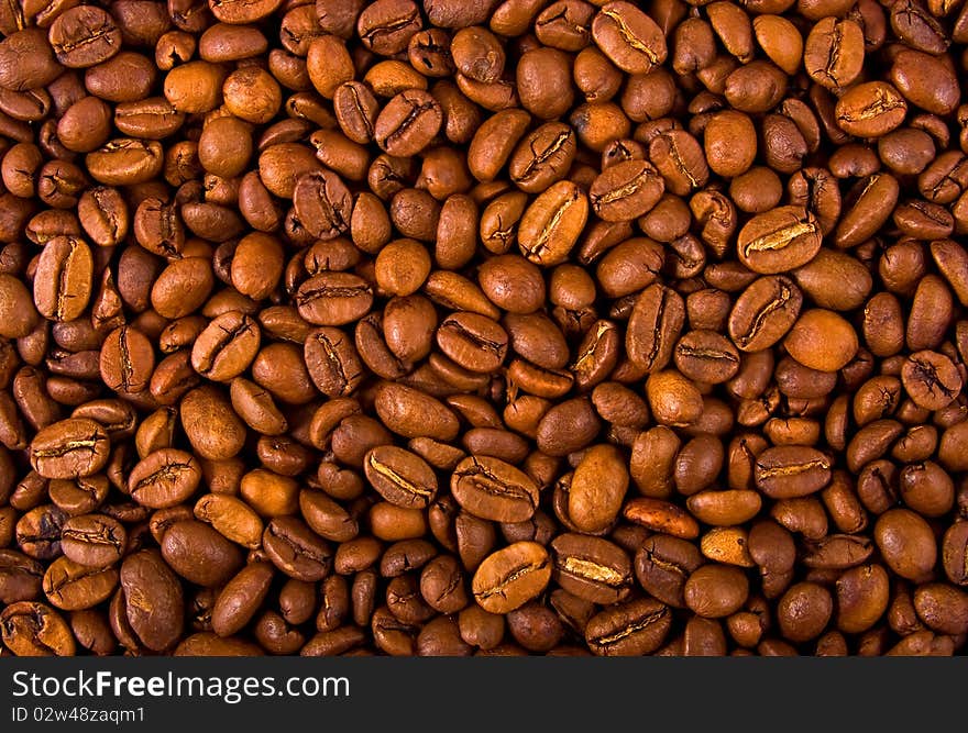 The roasted coffee beans background