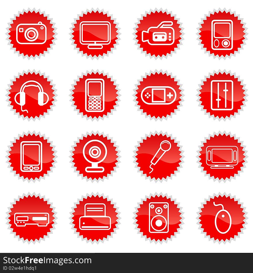 vector set of media icons illustration