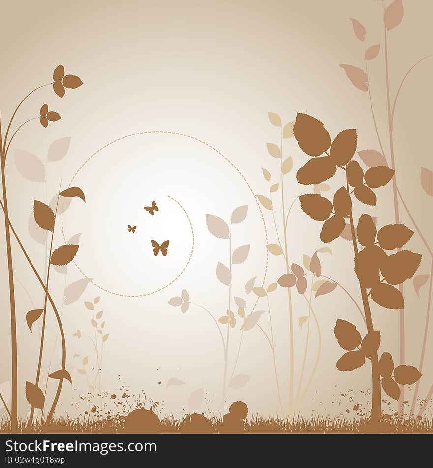 Abstract style floral background vector