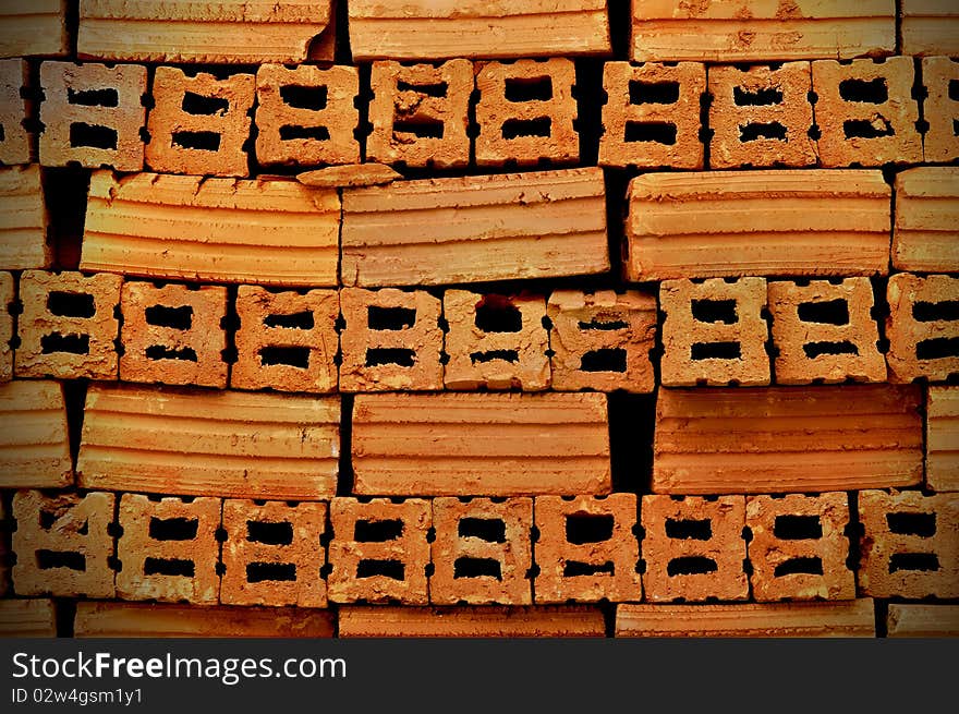 Texture of collocate construction brick.