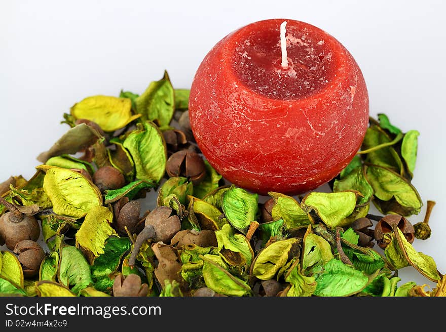 More and more people concern with their quality of health and relaxation. This is a photo of aromatic candle and fragnances. Intentional shallow depth of field.